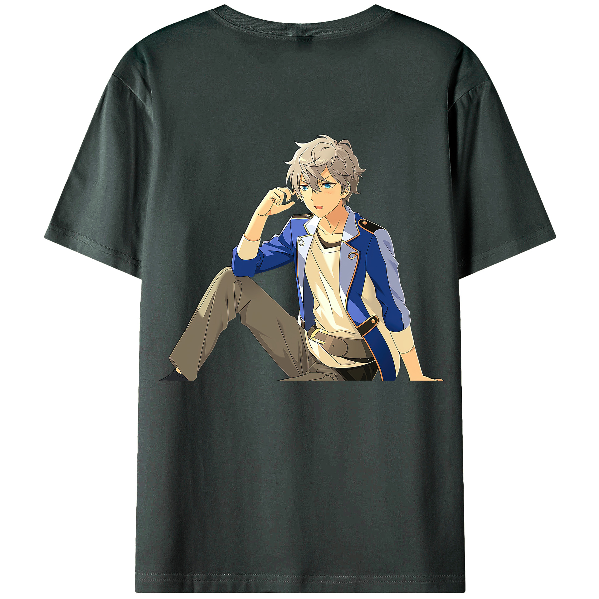 （画像用） あんさんぶるスターズ! Ensemble Stars 綿100％ メンズ半袖Tシャツ（バックプリント） 通気性